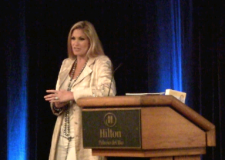 Dani Johnson speaks to the audience about setting up a successful home-based business.