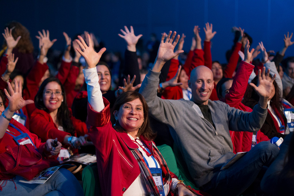Members of the audience celebrate during the Queretaro, Mexico XRC in March. 