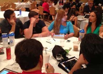 Anna Lozano, USANA Ruby Director, at right in green, leads a leadership roundtable at the Generation Now Summit.