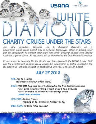 White Diamond Charity Cruise to Benefit USANA True Health Foundation