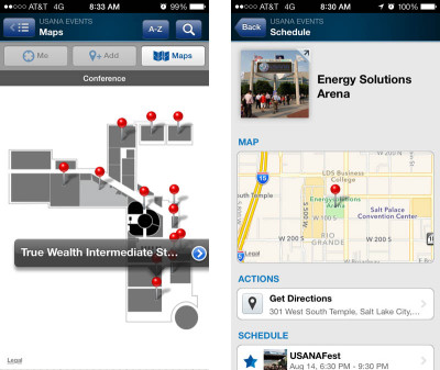USANA Convention App Map Schedule