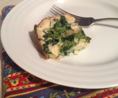 Spinach quiche made with Fibergy Plus.