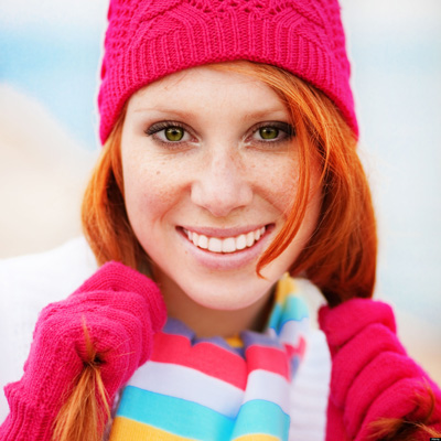 Cute fashion girl wearing winter clothing