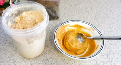 Mix water with PB2 Powdered Peanut Butter and you'll get a delicious peanut butter.