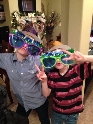 My boys having fun on New Year's Eve.