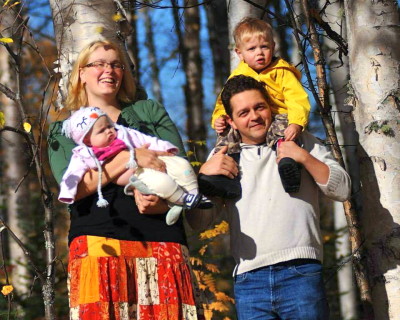 Ashleigh and Derek Travers with their children Abigail and Ciaran
