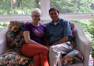 Robin and Kent Thomas enjoy some time in their new sun room.