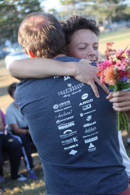 Isaiah Rain Maynard hugs his dad, who is a USANA Associate.