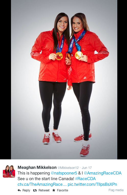 Natalie Spooner, with fellow Canadian women's Olympic hockey