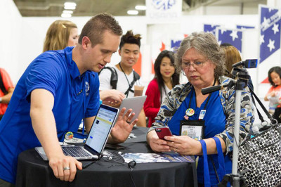 Taylor Helping at Convention