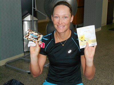 Sam Stosur with USANA Products