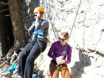 Running into the person belaying you isn't recommended. But you might have a good laugh about it.