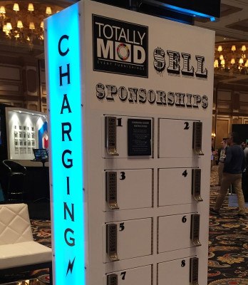 One of several "charging lockers" available for attendees at a recent event I attended.