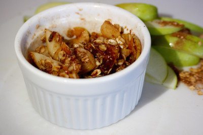 This healthy apple crisp recipe can be made as a single serving, too.