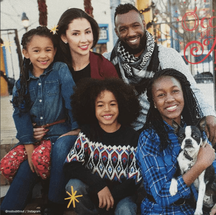 Trout with his wife, Marie and children Charlotte, Elijah and Kaira. Austin Trout/IG