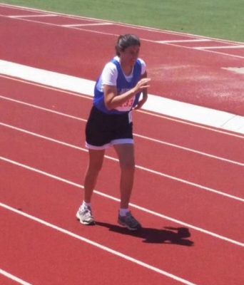 Jackie Jones competes in a Special Olympics regional event in the 400m.