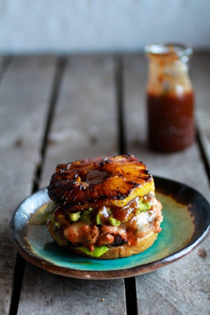 healthy grilling tips: Hawaiian bbq salmon burger