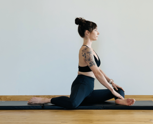 Woman in Pigeon Pose