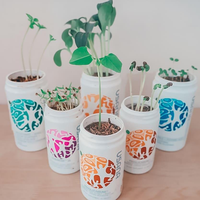 Upcycle USANA bottles planters