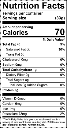 Coconut Whipped Cream Nutrition Facts