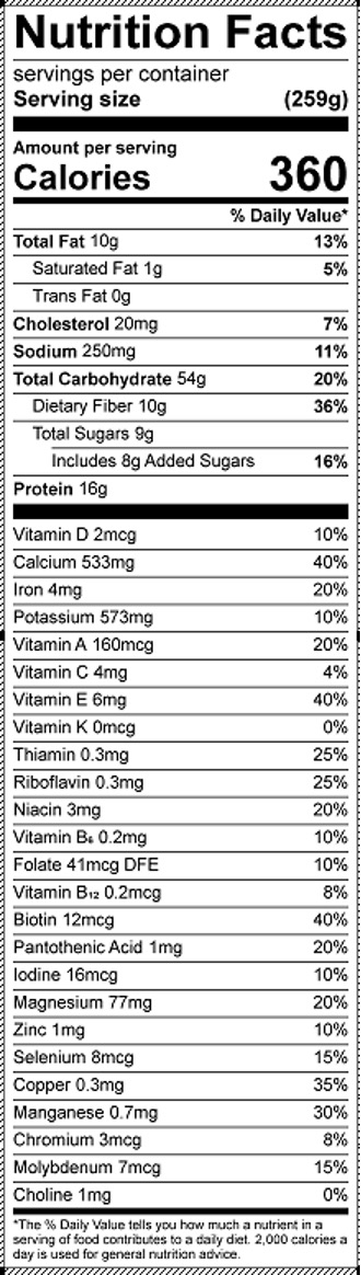 Gingerbread Overnight Oats Nutrition