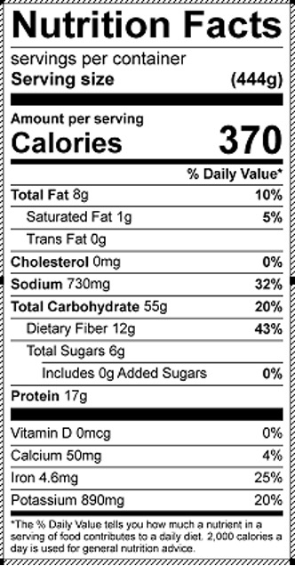 zaatar lentil soup Nutrition Facts