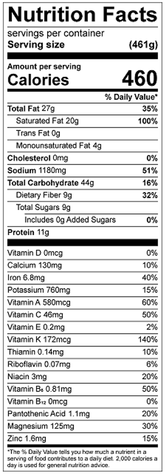 Vegan Thai Red Curry Nutrition Facts